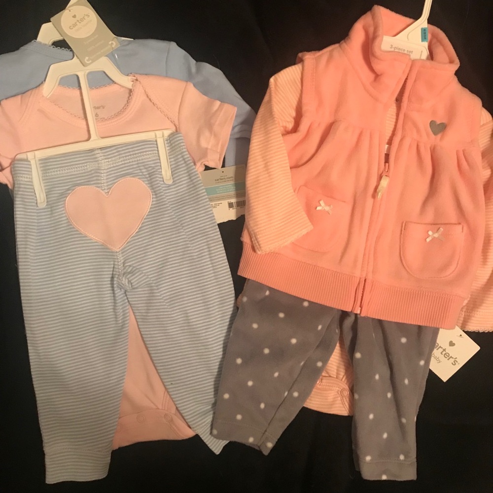 2ea -6mo 3pc onesies & pant sets 🐨🐰